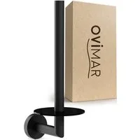 ovimar Toiletten-Ersatzrollenhalter Runde (1-St), aus Edelstahl in Schwarz zur Zum Bohren