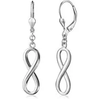 Materia Paar Ohrhänger Damen Silber Unendlichkeit / Infinity Symbol Ohrringe SO-249, 925 Sterling Silber, rhodiniert
