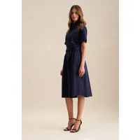 seidensticker Sommerkleid Schwarze Rose 1/2 Kragen Uni