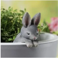 MARELIDA Tierfigur Blumentopfhänger Hase Dekofigur als Topfhänger Gartenfigur H: 11,5cm (1 St)