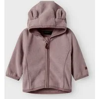 Name It Kapuzenfleecejacke NBNMEEKO FLEECE JACKET MELANGE Fleece, Reißverschluss mit Kinnschutz