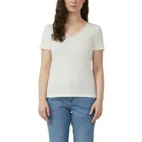 s.Oliver Kurzarmshirt mit V-Ausschnitt und Spitze