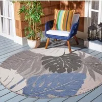 Sanat Teppich Floral Outdoor, rund, Höhe: 6 mm, In- und Outdoor geeignet, florales Design, Balkon, Terasse