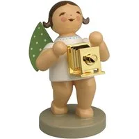 Wendt & Kühn Weihnachtsfigur Goldedition No 19 Chronist Engel mit Kamera Vergoldet 650/302, Haarfarbe zufällig blond oder braunhaarig