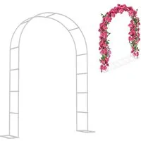 FIVMEN Rosenbogen 2,4M Gartenbogen Rankgitter Rosenhilfe aus Pulverbeschichtetem Stahl, die Torbogen-Gartendekoration