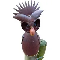 Deko-Impression Dekofigur Zaunfigur Zaunhocker Gartendeko Eule mit Krone / Kamm 20 cm (1 St)
