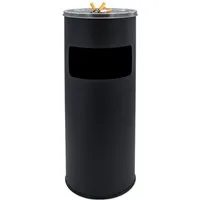 Spetebo Aschenbecher Edelstahl Standaschenbecher schwarz für Außen - 60 x 25 cm, entnehmbarem Ascheaufsatz