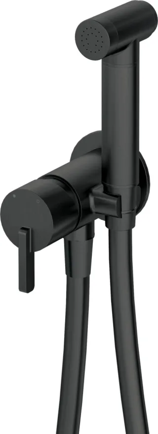 Neuesbad Serie 600 Bidetarmatur, Unterputz, mit Bidet-Handbrause, Oberfläche: schwarz matt NB1BQS_N34M1