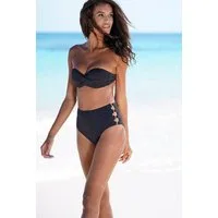 LASCANA Highwaist-Bikini-Hose Italy Goldfarbene Zierringe