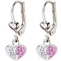 schmuck23 Paar Ohrhänger Kinder Ohrringe Herz Kristalle 925 Silber, Kinderohrringe Kinderschmuck