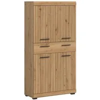welltime Midischrank SIENA, Breite 74cm, 4 Türen, 1 Schubkasten, 4 Fächer, MDF-Front (TOPSELLER) in verschiedenen Farben erhältlich, Badmöbel, Badschrank, Schrank, Bad