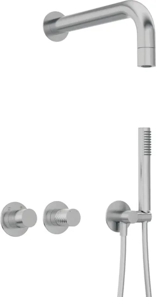 Neuesbad Serie 600 horizontale Unterputz Dusch-Set mit starrem Duschkopf Neuesbad Serie 600 Hexa NB1DENHS_F0XK1