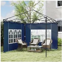 Outsunny Pavillonseitenteil mit Fenster, 293x193 cm, für Pavillon 3x3m und 3x6m) Seitenteile, [2-St. Seitenwände, für Pavillon Partyzelt Gartenzelt, Blau