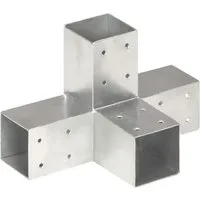 vidaXL Zaunpfosten Pfostenverbinder X-Form Verzinktes Metall 71 x 71 mm, (1-St)