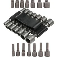 BENSON Bit-Set Stecknuss Bit Nuss Set 14-teilig Außensechskant, 5-12mm, Steckschlüssel, Bitsatz