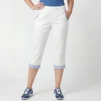OriginalYou Caprihose Damen Sommerhose aus 95% Baumwolle 7/8 Freizeithose maritimer Look & Beinumschlag, in den Größen 36 bis 50 erhältlich
