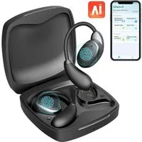 Forrlite Open-Ear-Kopfhörer, In Ear Ohrhörer, AI Übersetzer Bluetooth Kopfhörer Open-Ear-Kopfhörer (3-in-1 Übersetzungskopfhörer mit echtzeit übersetzung, Bluetooth Kopfhörer mit Ohrhaken und ENC Mic, Bluetooth 5.4 Sport-Kopfhörer Echtzeit Übersetzer
