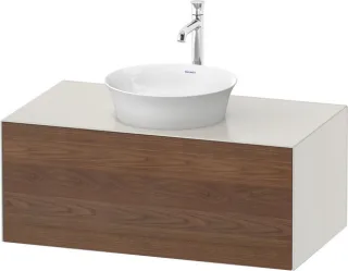 Duravit White Tulip Konsolenwaschtischunterbau wandhängend Amerikanischer Nussbaum & Nordic Weiß Mat WT497607739