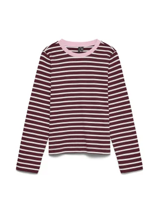 VERO MODA - VMBOPHA LS O-NECK CONTRAST TOP JRS Violett - Gr. - XL
