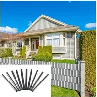 Melko Sichtschutzstreifen Doppelstabmatten Set Klemmschienen Befestigung PVC Sichtschutz, (Set, 10er Set), Witterungsbeständig