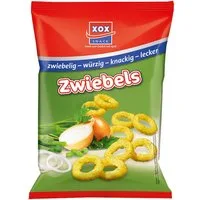 XOX Knabberei, XOX Zwiebels pikante Zwiebelringe mit würzigem Kräuteraroma 100g