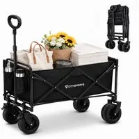 CITYSPORTS Bollerwagen Klappbarer All Terrain 100/150kg faltbar Handwagen für Camping, Strandkarren mit großer Kapazität, für Sport, Einkauf, Camping