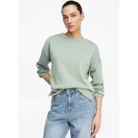 comma Sweatshirt Sweatshirt Weiches Sweatshirt mit Faltendetail am Arm