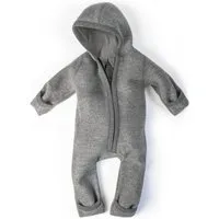 Ehrenkind Overall Walkoverall Baby aus Merino Schurwolle mit Reißverschluss (Grau, Gr. 50-56) Wollwalk Overall Baby 50/56