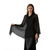 Cachito Modeschal Damen Spitzen Schal mit Strass & Blumenmuster, elegante Stola, (1-St), Leichte glitzernde Stola für Hochzeit, Abendkleid & festliche Anlässe