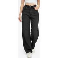 Imily Bela Weite Jeans Damen hochtaillierte Loose-fit-Jeans mit Waschungseffekt (Packung, 1-tlg., 1per-Pack) 5-Pocket-Style