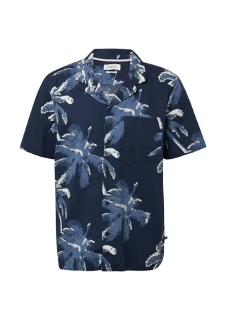 s.Oliver Red Label - Resort Fit: Kurzarmhemd aus Viskosemix blau - Gr. - XL