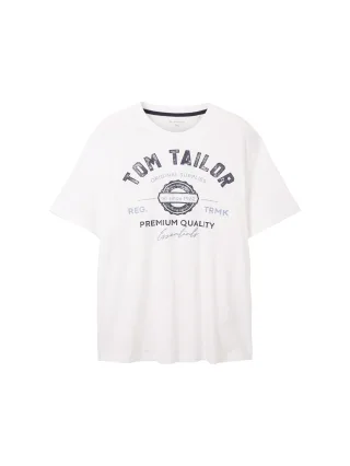Tom Tailor - Plus Size - T-Shirt mit Logo Print White - Gr. - 4XL