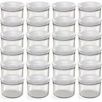 Oputec Einmachglas 24x 230ml Einmachgläser mit Schraubdeckel TO 82 Weiß Marmeladengläser, Glas / Metall
