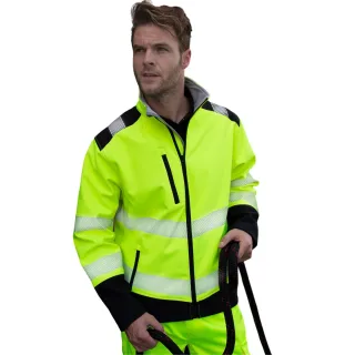 SAFE-GUARD by Result - Softshelljacke für Herren/Damen Unisex - Sicherheit (Fluoreszierendes Gelb/Schwarz)