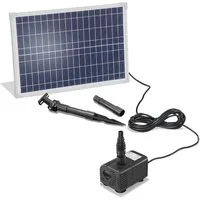 esotec Bachlaufpumpe WaterFall 25/1600 Solar Bachlaufpumpenset 1600l/h, 25Wp Modul 101018 (Komplettset)