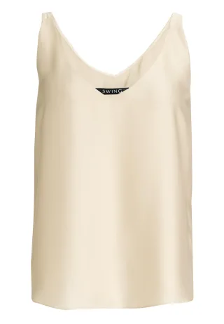 SWING - Top aus Satinchiffon champagne beige - Gr. - 36