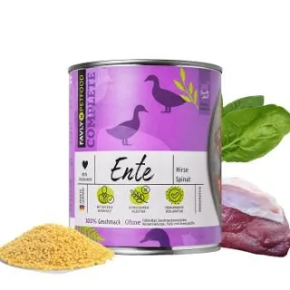 FAVLY Petfood Nassfutter Ente mit Hirse & Spinat 6x800 g
