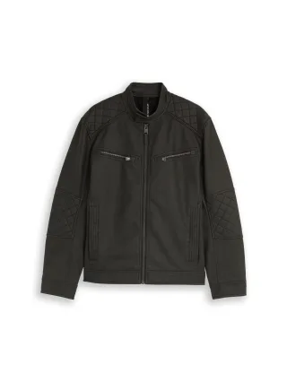 Tom Tailor - Bikerjacke in Veloursleder-Optik black - Gr. - M