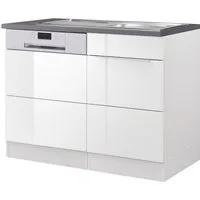 KOCHSTATION Spülenschrank KS-Brindisi 110 cm breit, inkl. Möbeltür für Geschirrspüler sowie Einbauspüle