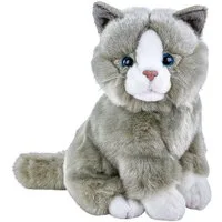 Teddys Rothenburg Kuscheltier Katze Lilly sitzend grau weiß 30 cm Plüschtier Stoffkatze