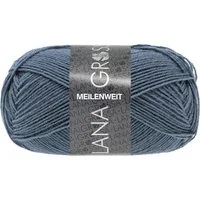LANA GROSSA MEILENWEIT 50 g UNI Häkelwolle, 210 m (4-fach Sockenwolle mit 80 % Schurwolle), 50 g