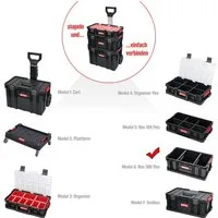 Kreher Werkzeugtrolley 'Q-Brick' aus Kunststoff in Schwarz (Module wählbar)