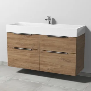 Sanipa 3way Waschtischunterbau zu Kaldewei Silenio Waschtisch mit 4 Auszügen, Eiche-Kansas UM45759
