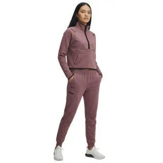 Under Armour - "Unstoppable" Sweatshirt für Damen, mit kurzem Reißverschluss, Fleece (Weinrot)