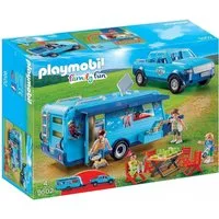 Playmobil® Family Fun Park Pick up und Wohnwagen Spielbausteine, (Set, 1 St., 1 Playmobil Spielset), 1x Family Fun, 1x Anleitung, 1x Zubehörteile
