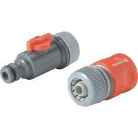 Perl-Regner-Anschlussset 13mm (1/2"), Schlauchstück grau/orange, 2-teilig