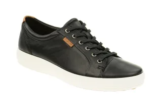 Ecco 43000401001 Soft 7 Men's Black Leather Sneaker - Lightweight Rubber Sole
