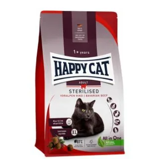 HAPPY CAT Supreme Trockenfutter Katze, Adult, Sterilised, Voralpen-Rind 4 kg