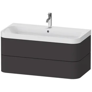 Duravit Happy D.2 Plus c-shaped Set wandhängend Graphit Supermatt 975x490x480 mm - HP4348O8080 HP4348O8080
