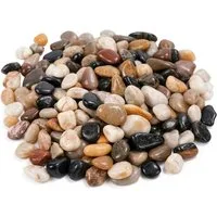relaxdays Zierkies Bunte Flusskiesel Deko 2 kg, 2kg